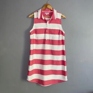 OLD NAVY Red Rugby Stripe Sleeveless Cotton Dress Medium